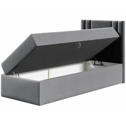 Mobilier1 Lit continental Baltimore 179, Unique, Brun clair, Faux cuir Outlet