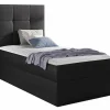 Mobilier1 Lit continental Baltimore 180, Unique, Gris, Faux cuir, Disponible