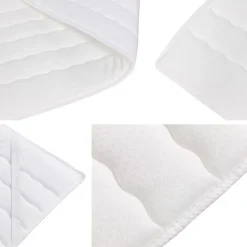 Mobilier1 Lit continental Baltimore 130, Double, Bleu, Tissu, Disponible