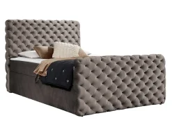 Mobilier1 Lit continental Baltimore 186, Unique, Brun clair, Tissu, Disponible Best