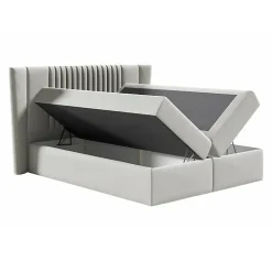 Mobilier1 Lit continental Baltimore 184, Double, Vert, Tissu, Disponible