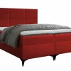 Mobilier1 Lit continental Baltimore 133, Unique, Rouge, Tissu, Disponible