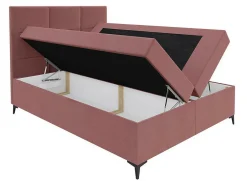 Mobilier1 Lit continental Baltimore 133, Unique, Rouge, Tissu, Disponible