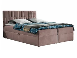 Mobilier1 Lit continental Baltimore 143, Double, Rose, Tissu, Disponible Online