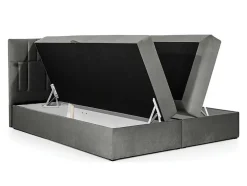 Mobilier1 Lit continental Baltimore 143, Double, Rose, Tissu, Disponible Online