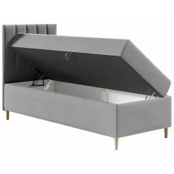 Mobilier1 Lit continental Baltimore 170, Unique, Jaune, Faux cuir, Disponible