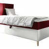 Mobilier1 Lit continental Baltimore 170, Unique, Rouge, Faux cuir, Disponible