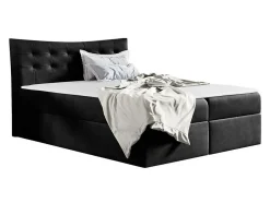 Mobilier1 Lit continental Baltimore 157, Double, Gris, Tissu, Disponible