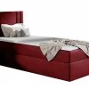 Mobilier1 Lit continental Baltimore 179, Unique, Rouge, Tissu, Disponible Online