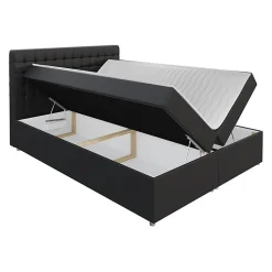 Mobilier1 Lit continental Baltimore 115, Double, Blanc, Faux cuir, Disponible Sale