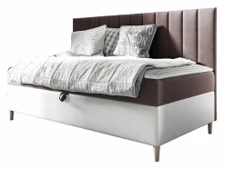 Mobilier1 Lit continental Baltimore 165, Unique, Pourpre, Faux cuir, Disponible Outlet