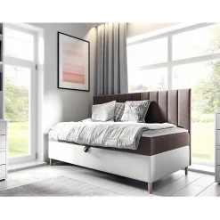 Mobilier1 Lit continental Baltimore 165, Unique, Pourpre, Faux cuir, Disponible Outlet