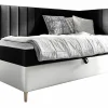 Mobilier1 Lit continental Baltimore 164, Unique, Gris, Faux cuir, Disponible