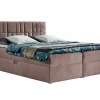 Mobilier1 Lit continental Baltimore 143, Double, Rose, Tissu, Disponible