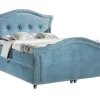 Mobilier1 Lit continental Baltimore 136, Double, Bleu, Tissu, Disponible