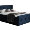 Mobilier1 Lit continental Baltimore 150, Double, Bleu, Tissu, Disponible