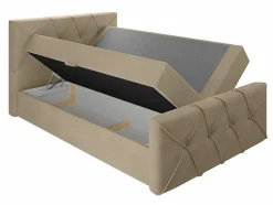 Mobilier1 Lit continental Baltimore 150, Double, Bleu, Tissu, Disponible