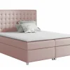 Mobilier1 Lit continental Baltimore 115, Double, Rose, Tissu, Disponible Hot
