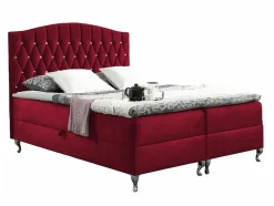 Mobilier1 Lit continental Baltimore 142, Double, Rouge, Tissu, Disponible Sale