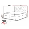Mobilier1 Lit continental Baltimore 112, Double, Brun clair, Tissu, Disponible Online