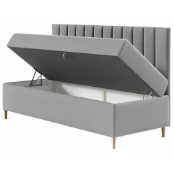 Mobilier1 Lit continental Baltimore 165, Unique, Turquoise, Faux cuir