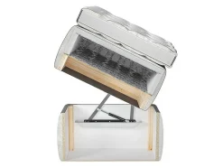 Mobilier1 Lit continental ComfiDream 156, Double, Brun clair, Tissu, Disponible