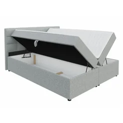 Mobilier1 Lit continental Memphis 114, Double, Bleu, Tissu, Disponible