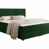 Mobilier1 Lit continental Memphis 116, Double, Vert, Tissu, Disponible