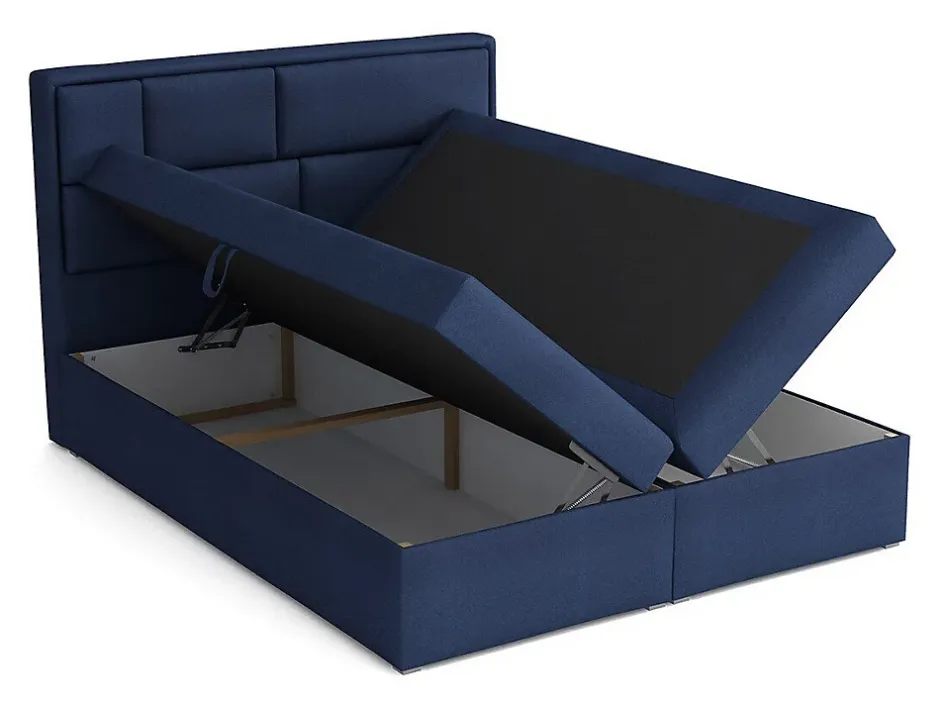 Mobilier1 Lit continental Pomona 115, Double, Brun clair, Tissu, Disponible Hot