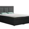 Mobilier1 Lit continental Pomona 112, Double, Gris, Tissu, Disponible Best
