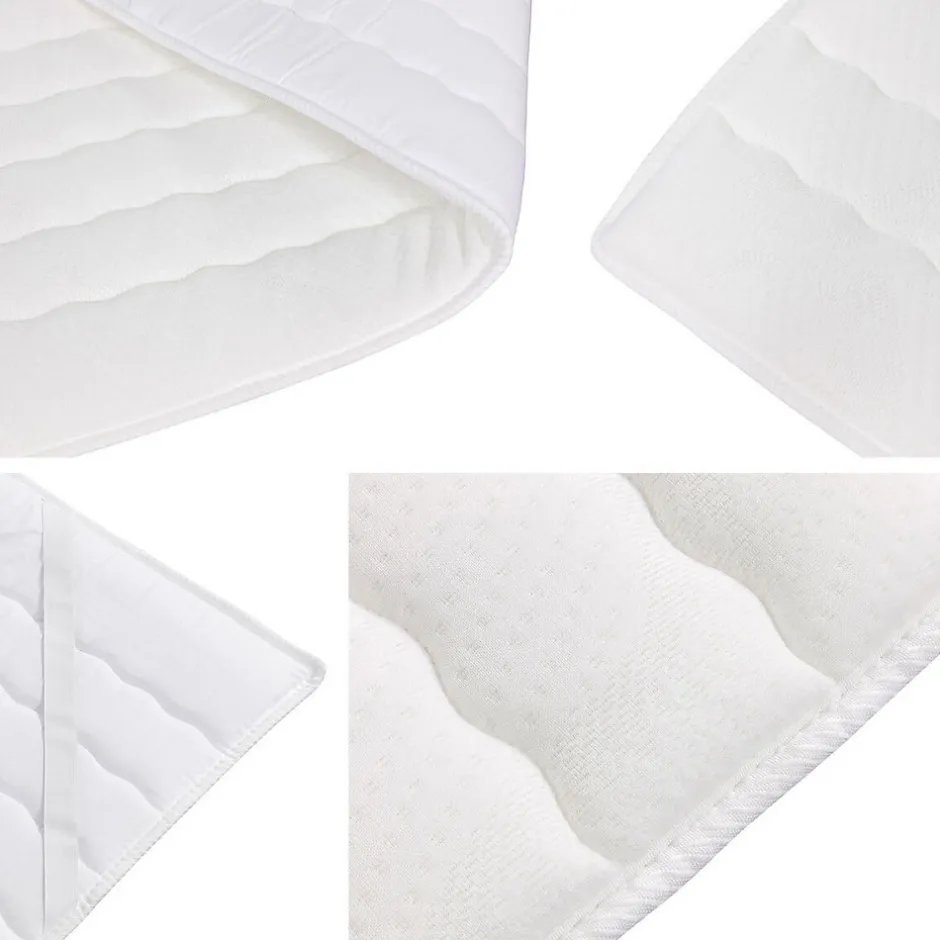 Mobilier1 Lit continental Pomona 114, Double, Brun clair, Tissu, Disponible