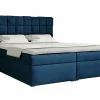 Mobilier1 Lit continental Pomona 117, Double, Bleu, Tissu, Disponible