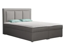 Mobilier1 Lit continental Pomona 112, Double, Gris, Tissu, Disponible New