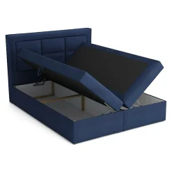 Mobilier1 Lit continental Pomona 114, Double, Brun clair, Tissu, Disponible Outlet