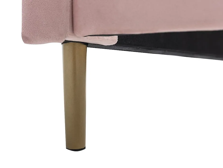 Vente-unique Lit coquillage 140 x 190 cm - Velours - Rose - LIVAYA Online