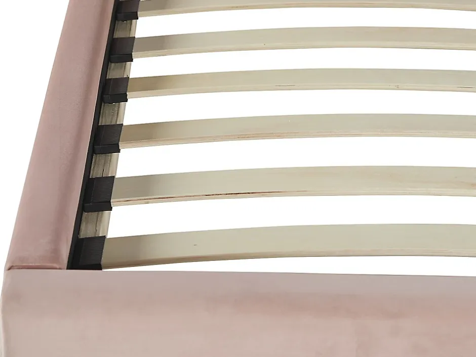 Vente-unique Lit coquillage 90 x 190 cm - Velours - Rose - MOANA Hot