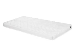 Vente-unique Lit coquillage 90 x 190 cm avec 2 tiroirs - Velours - Blanc + Matelas - MOANA Outlet