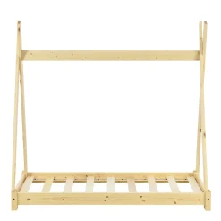 Enfant [En.Casa] Lit de Tipi pour Enfant Onejda Bois Naturel 140 x 70 cm en.casa