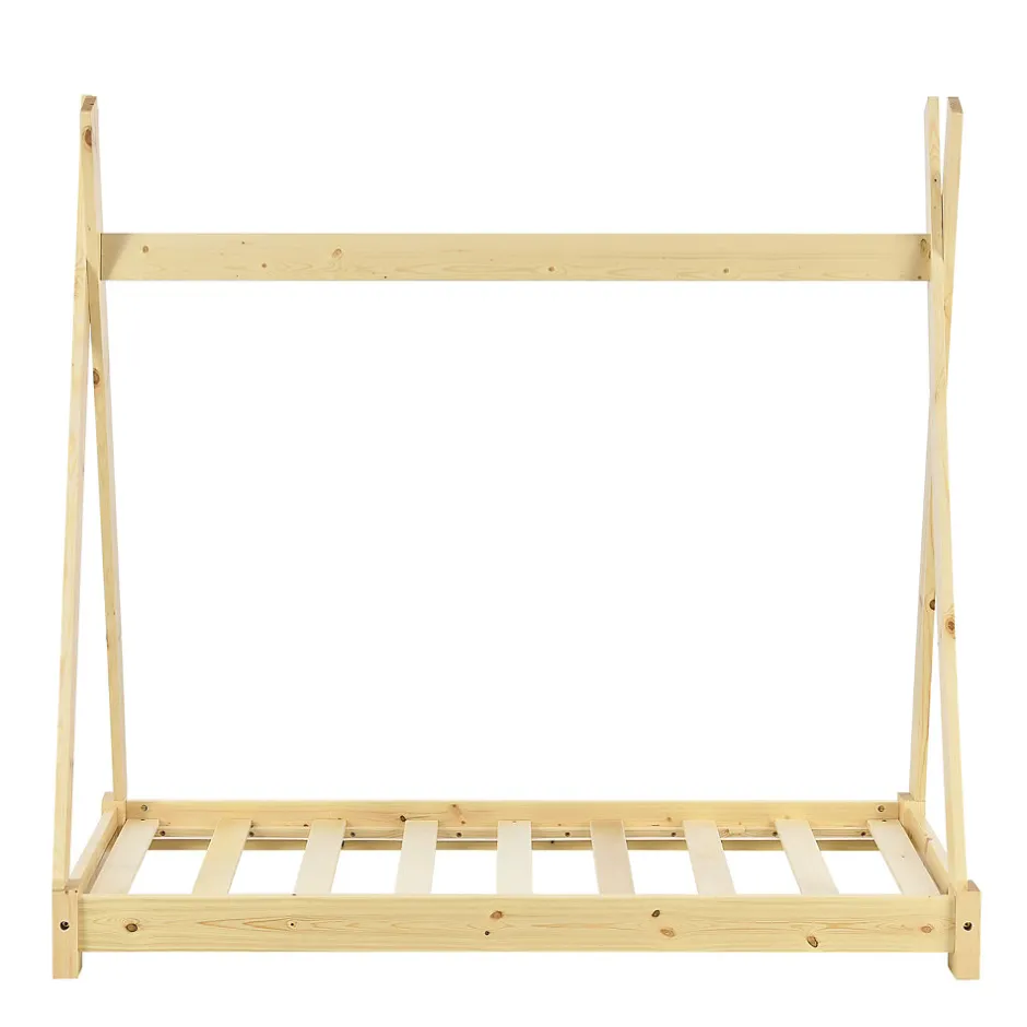 Enfant [En.Casa] Lit de Tipi pour Enfant Onejda Bois Naturel 140 x 70 cm en.casa