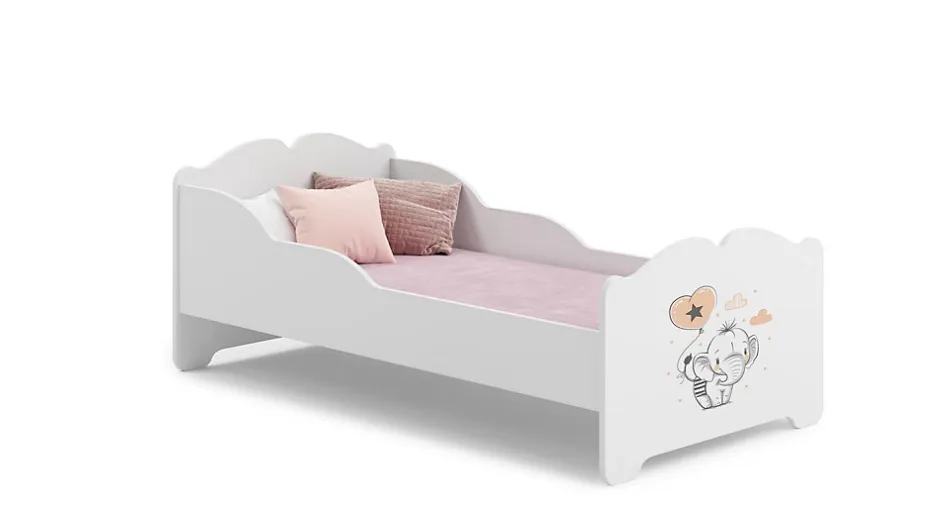 Kobi Lit d'enfant ANNA avec matelas 140x70 Eléphant Outlet