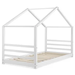 [En.Casa] Lit D'enfant Design Maison Vardoe Pin 90 X 200 Cm Blanc Mat en.casa Hot