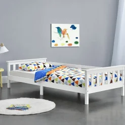 Enfant [En.Casa] Lit d'Enfant Design Nuuk en Pin 200 x 90 cm Blanc Mat Laqué en.casa