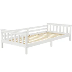 Enfant [En.Casa] Lit d'Enfant Design Nuuk en Pin 200 x 90 cm Blanc Mat Laqué en.casa