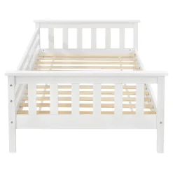 [En.Casa] Lit d'Enfant Design Nuuk en Pin 140 x 70 cm Blanc Mat Laqué en.casa Clearance
