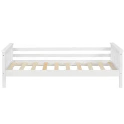 [En.Casa] Lit d'Enfant Design Nuuk en Pin 140 x 70 cm Blanc Mat Laqué en.casa Clearance