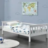 Enfant [En.Casa] Lit d'Enfant Design Nuuk en Pin 160 x 80 cm Blanc Mat Laqué en.casa