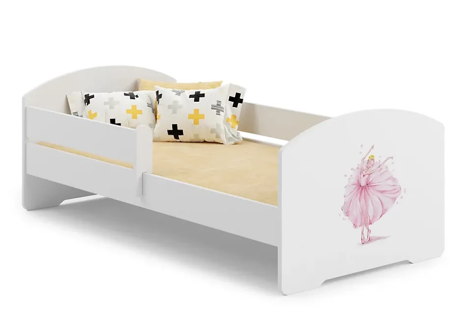 Kobi Lit d'enfant LUK avec balustrade 140x70 Princesse en couronne Online