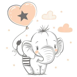 Kobi Lit d'enfant LUK avec tiroir et tringle 160x80 Eléphant