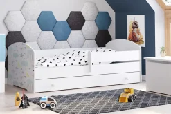 Kobi Lit d'enfant LUK avec tiroir et tringle 140x70 étoiles Sale