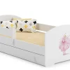 Kobi Lit d'enfant LUK avec tiroir et tringle 140x70 Princesse en couronne